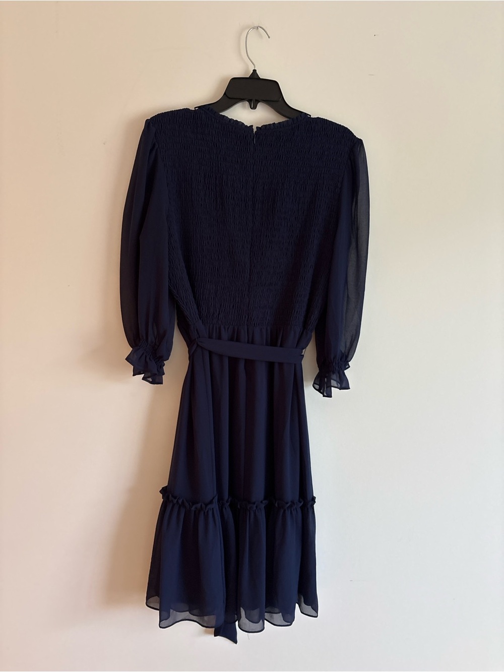 Rachel Parcell Navy Blue Smocked Bodice Midi Dress